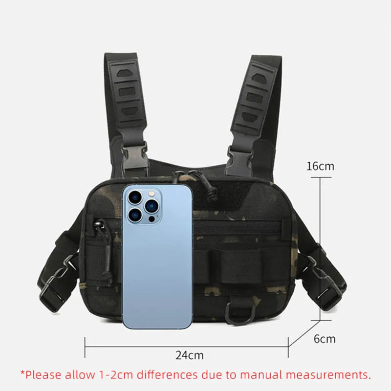 Fishing Chest Bag Men's Tactical Bags Waterproof Molle Nylon Climbing Camping Backpacks Outdoor Travel Vest Backpack Fanny Pack