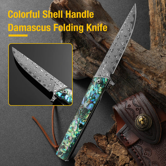 Forager Damascus Steel Folding Knife