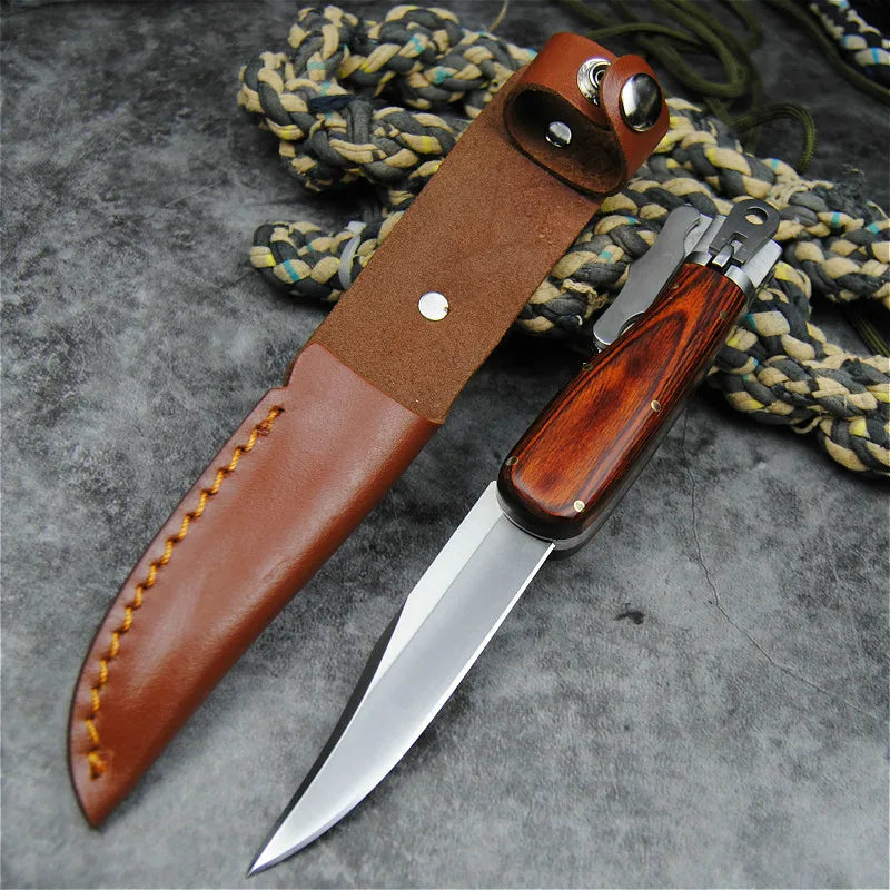 Pocket knife with leather cover