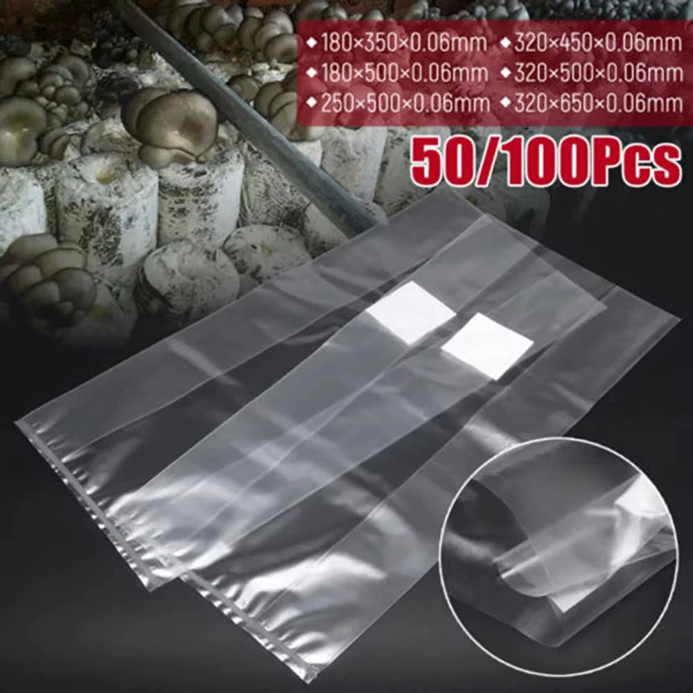 Mushroom Spawn Grow Bag PVC Substrate High Temp Pre Sealable Garden Supplies for Fungus Planting Ventilate Bags Garden Supplies