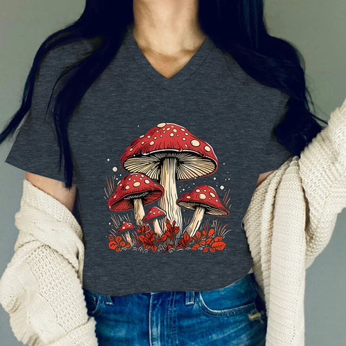 Women's Clothing Mushroom Graphic T Shirts Women Funny Vintage Print