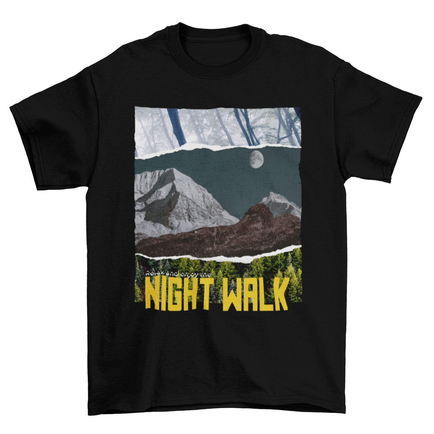 Amazing Unique Mountain Fashion quote "NIGHT WALK" Nature t-shirt