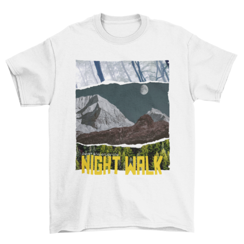 Amazing Unique Mountain Fashion quote "NIGHT WALK" Nature t-shirt