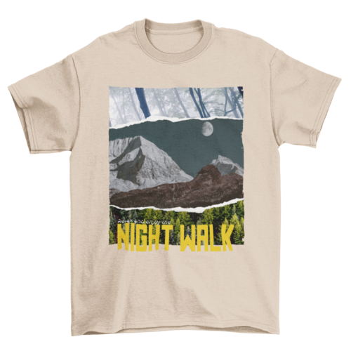 Amazing Unique Mountain Fashion quote "NIGHT WALK" Nature t-shirt