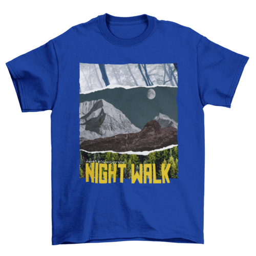 Amazing Unique Mountain Fashion quote "NIGHT WALK" Nature t-shirt