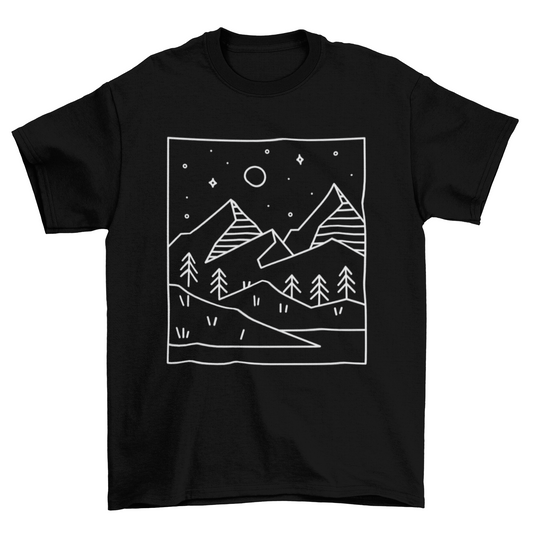 Geometric landscape t-shirt design