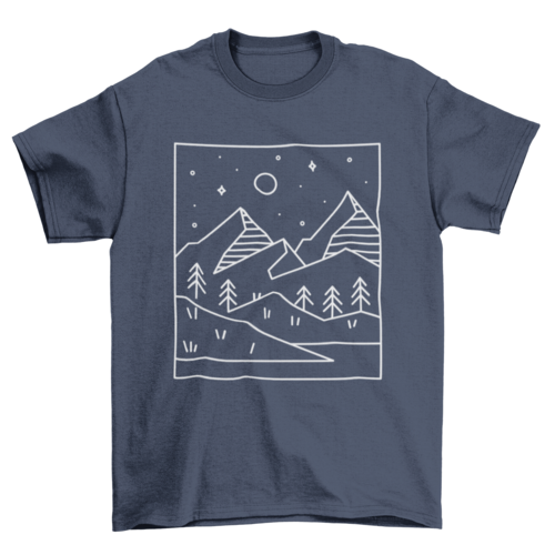 Geometric landscape t-shirt design