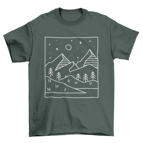 Geometric landscape t-shirt design