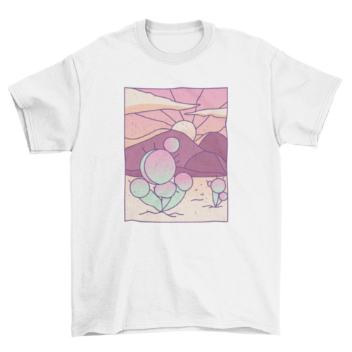 Cool geometric style desert landscape illustration t-shirt