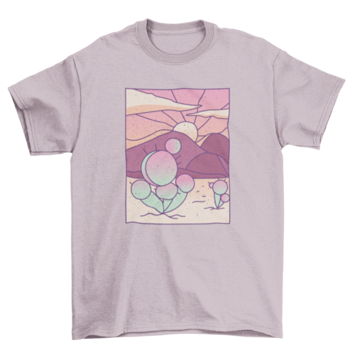 Cool geometric style desert landscape illustration t-shirt