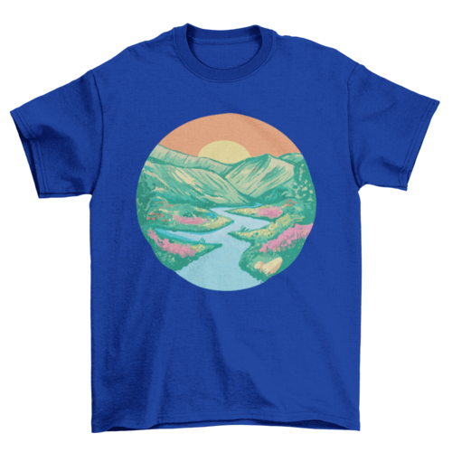 Sunrise landscape nature painting t-shirt