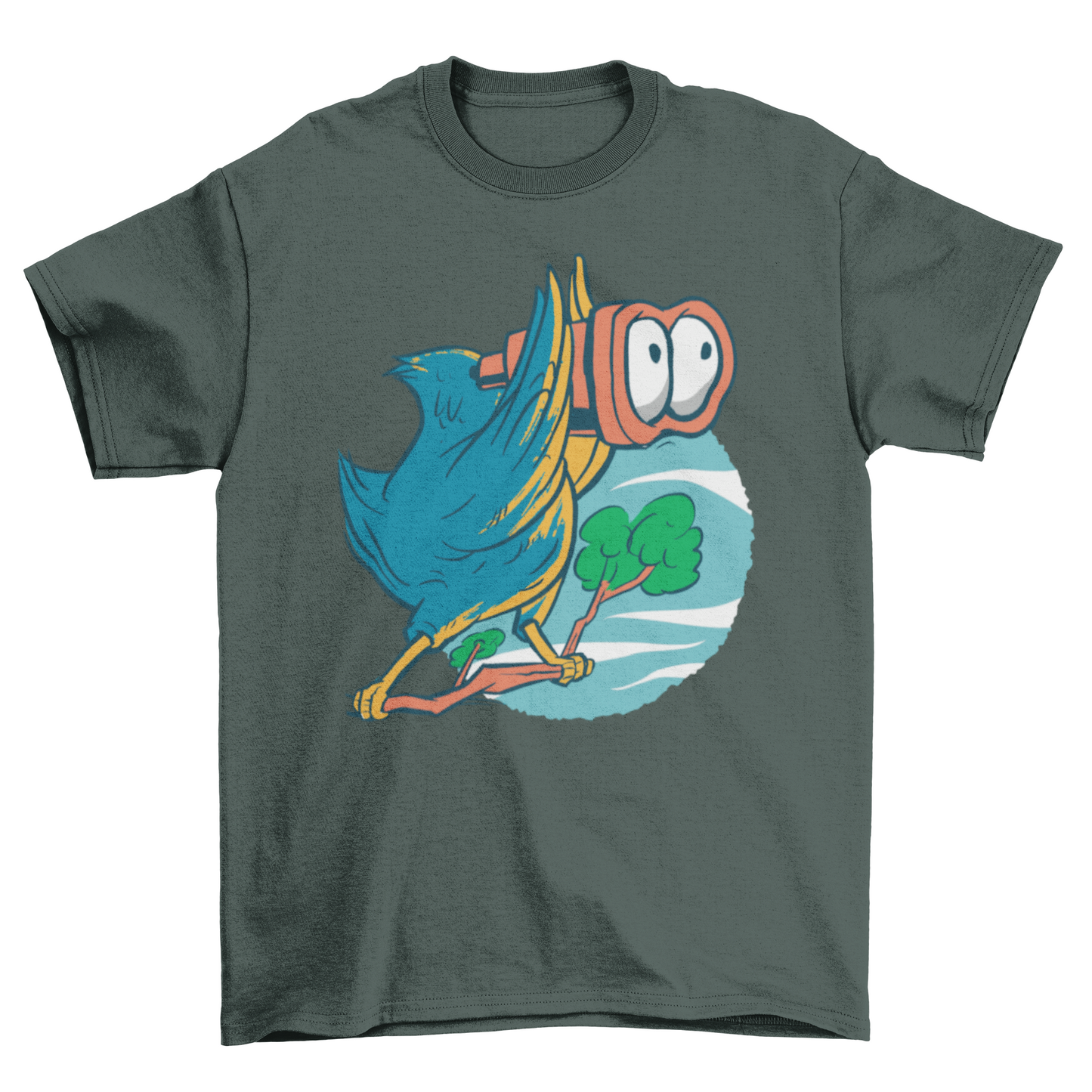 Bird with binoculars t-shirt