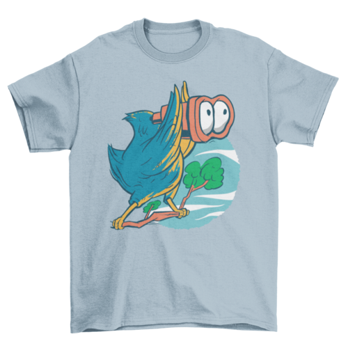 Bird with binoculars t-shirt