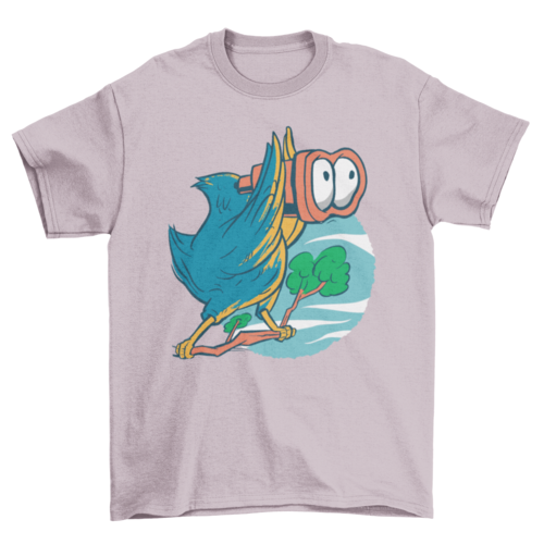 Bird with binoculars t-shirt