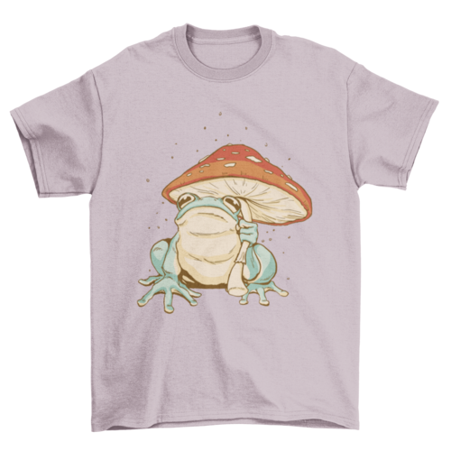 Frog mushroom umbrella t-shirt