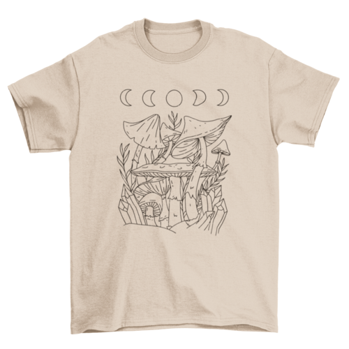 Esoteric mushroom crystals t-shirt