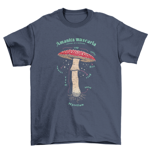 Mushroom anatomy nature t-shirt