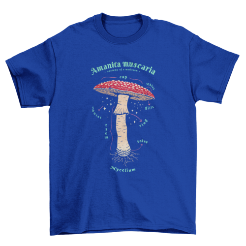 Mushroom anatomy nature t-shirt