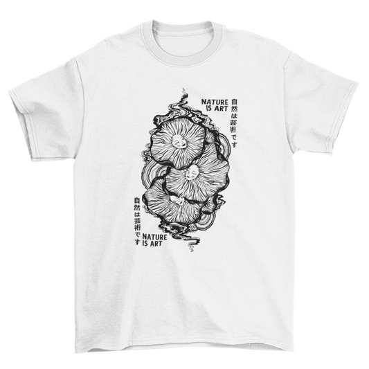 Nature is art mushroom t-shirt