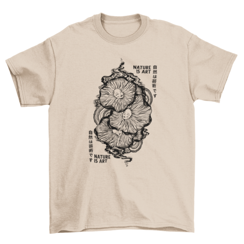 Nature is art mushroom t-shirt