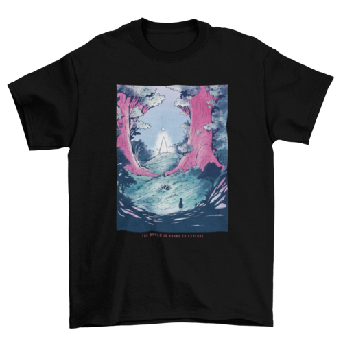 Forest fantasy landscape t-shirt design