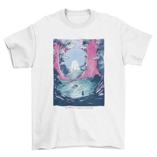 Forest fantasy landscape t-shirt design