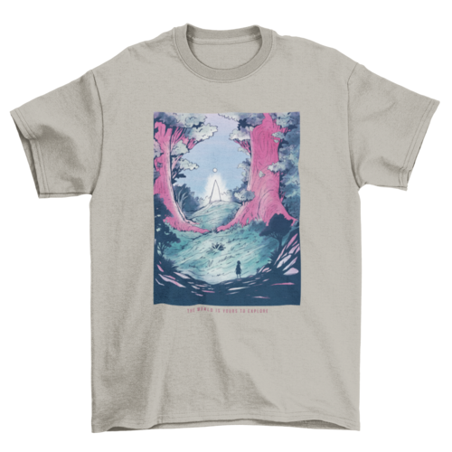 Forest fantasy landscape t-shirt design