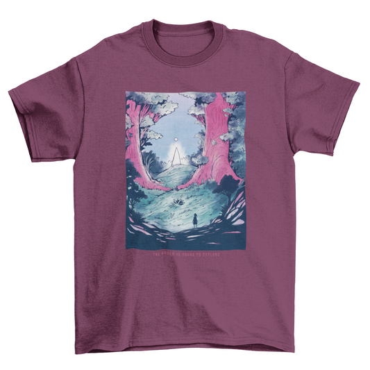 Forest fantasy landscape t-shirt design