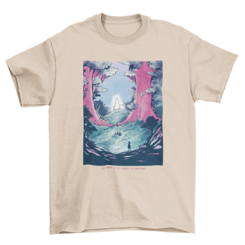 Forest fantasy landscape t-shirt design