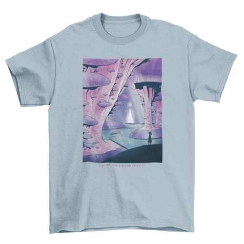 Mushroom fantasy landscape t-shirt