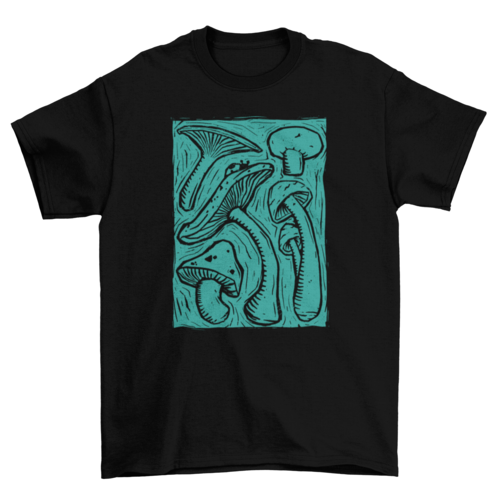 Hand drawn mushrooms t-shirt