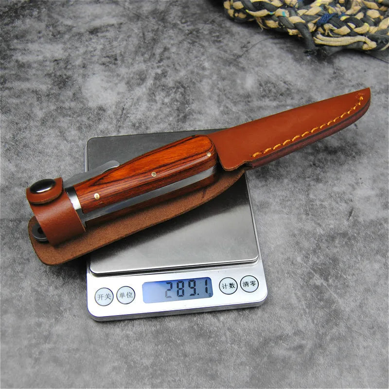 Pocket knife with leather cover